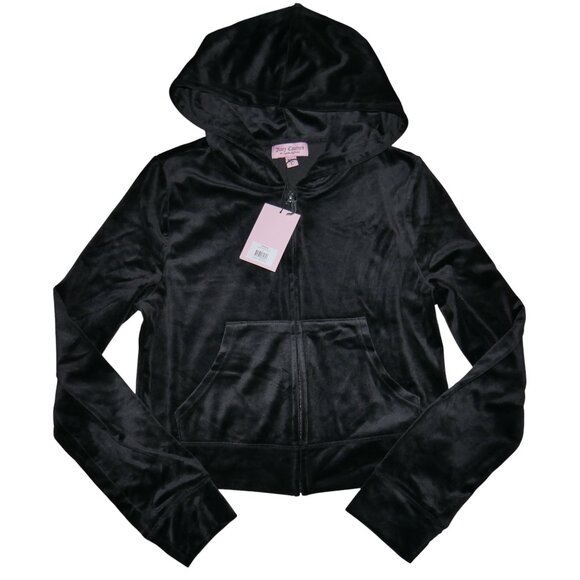 JUICY COUTURE Velour Tracksuit Matching 2 PC Set Bling Sweatsuit Black NWT - Picture 6 of 14